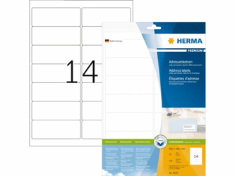 ETIKET HERMA 8635 99.1X38.1MM PREMIUM A4 140ST WIT artikel afbeelding