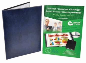 Rillstab showalbum A4 100 tassen, blauw  artikel afbeelding