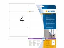 Rugetiket HERMA 10165 breed 61x192mm verwijderbaar wit