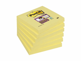 Post-it® Super Sticky Notes 76 x 76 mm Kanariegeel™ 6 x 90 vellen 654-6SSCY (pak 6 x 90 vel)