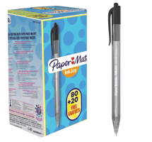 Balpen Paper Mate Inkjoy 100RT medium zwart valuepack 80+20 gratis