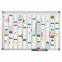 Jaarplanner, 12 maanden, inclusief toebehorenset hoogte 900 mm, staal breedte (Breedte: 1200 mm; Gewicht: 7 kg)