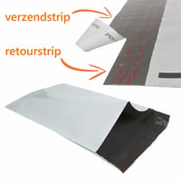 Coex envelop mailer met RETOURSTRIP 325x415+70 wit/zwart 55my Recycled