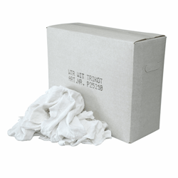 Poetslappen witte tricot met gekleurd randje in 10 kg doos WTR artikel afbeelding