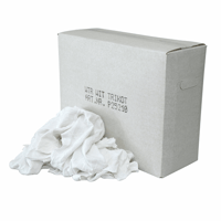 Poetslappen witte tricot met gekleurd randje in 10 kg doos WTR
