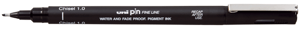 Fineliner Uni-ball Pin beitelpunt 1mm zwart