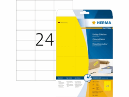 Etiket HERMA 4466 70x37mm verwijderbaar geel 480 stuks