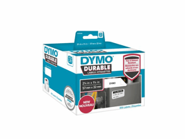 Dymo LW Adreslabels, Polyester, 32 x 57 mm, Zwart op Wit (rol 800 stuks)