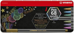 Viltstift STABILO Pen 6808/8-32 metallic blik à 8 kleuren