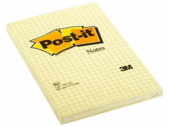 MEMOBLOK 3M POST-IT 662YEL RUIT 102X152MM GEEL artikel afbeelding