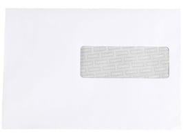 Staples Zakelijke envelop, 156 x 220 mm, met venster, zelfklevend, papier, wit (pak 100 stuks)