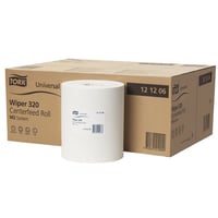 Papierrol VE = 6 stuks tissue wit, 2-laags, geperforeerd