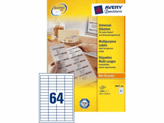 ETIKET AVERY ZWECK 3667 48.5X16.9MM 12800ST  artikel afbeelding