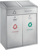 Recycling afvalbak outdoor 2x21 ltr, kleur mat RVS, model VB 667802 artikel afbeelding