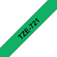 P-Touch TZE labeltapes Zwart op groen TZE-721 9 mm