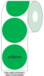 Etiket SPLS 50mm rond groen/rl2000
