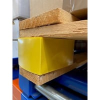 Afzetbanden voor palletvoet met opgestoken hoezen (Kleur: Geel; Minimale bestelhoeveelheid: 1 VE)