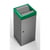 Afvalbakken voor kringloopmateriaal met tuimeldeksel apart, inhoud 70 l dekselkleur groen / blank aluminiumkleurig