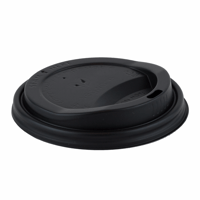 CPLA deksel zwart 90mm Ø voor KOFFIEBEKER-360ML/90MM-WIT