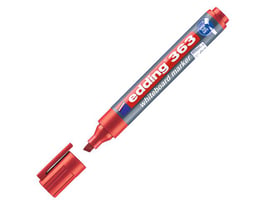 edding 363 Whiteboardmarker, Beitelvormige Punt, 1 - 5 mm, Rood (doos 10 stuks)