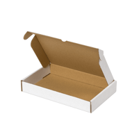 Brievenbusdoos Fefco 0427 210x150x25mm, kleur wit/bruin, dikte E-Golf 1,5mm.