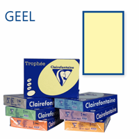 Clairefontaine Trophee kopieerpapier A4 210x297 80 g/m². Kleur: Geel. Artikelcode: 1977 (Doos à 5 Pak à 500 Vel)