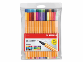 Fineliner STABILO point 88/30 fijn assorti etui à 30 stuks