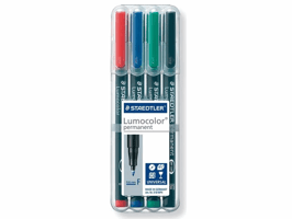 Lumocolor Permanent marker OHP/CD/DVD Lc318, fijn, assorti (pak 4 stuks)