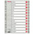 Tabblad Esselte 11r A4 PP jan-dec grijs