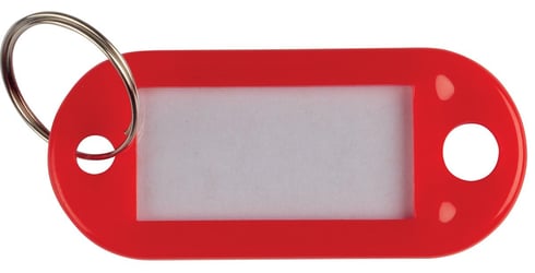 Sleutellabel 50x12mm rood/pk 10