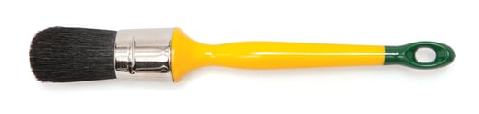 Patentkwast, zwart haar, kunststof steel, geel met groene punt, no 4 