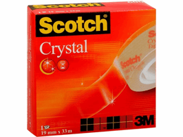 Scotch® Plakband Crystal Clear 600 19 mm x 33 m, asgat 25 mm (rol 33 meter)