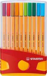 Fineliner STABILO point 88 ColorParade geel/rood etui à 20 kleuren