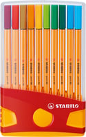 Fineliner STABILO point 88 ColorParade geel/rood etui à 20 kleuren