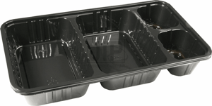 A-Bakje Type A94 230x135x35 PS Zwart Inhoud 2x300CC/2x70CC. Doosinhoud 600 St.
