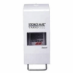 Stoko Vario dispenser, mat RVS, kleur wit, gepoederdcoat artikel afbeelding