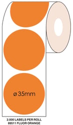 Etiket SPLS 35mm rond oranje/rl2000