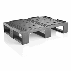 Halve kunststof pallet zwart vanaf 1 stuk