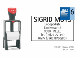 Tekststempel Colop 2100 personaliseerbaar 6regels 41x24mm