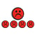 Rond magneetje FACE Ø 35 mm, VE = 10 stuks smiley verdrietig, rood