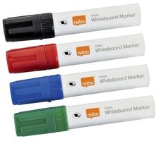 Viltstift Nobo whiteboard Glide schuin assorti 10mm 4st