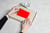 Etiket Rillprint 105x74mm fluorrood 800 etiketten