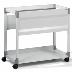 Hangmappenwagen voor 90 mappen, 1 etage, 1 plateau lichtgrijs