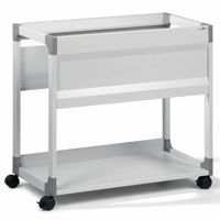 Hangmappenwagen voor 90 mappen, 1 etage, 1 plateau lichtgrijs