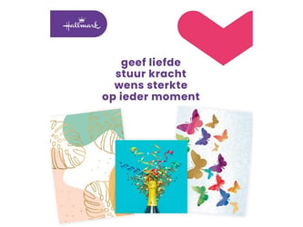 Wenskaart Hallmark blanco/pk8