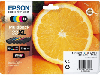 INKCARTRIDGE EPSON 33XL T3357 2X ZWART 3 KLEUREN artikel afbeelding