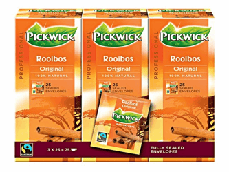 Pickwick Professional Rooibos Original, theezakjes, cafeïnevrij, doos, 38 g (pak 75 stuks) artikel afbeelding