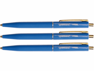 BALPEN QUANTORE DRUKKNOP EN METALEN CLIP BLAUW artikel afbeelding