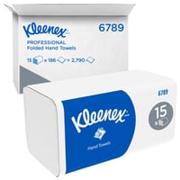 Handdoek Kleenex i-vouw 2-laags 21x21.5cm wit 15x186st 6789