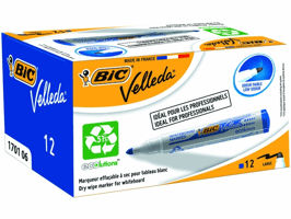 BIC® Velleda 1701 Whiteboardmarker, Ronde Punt, 1,5 mm, Blauw (pak 12 stuks)